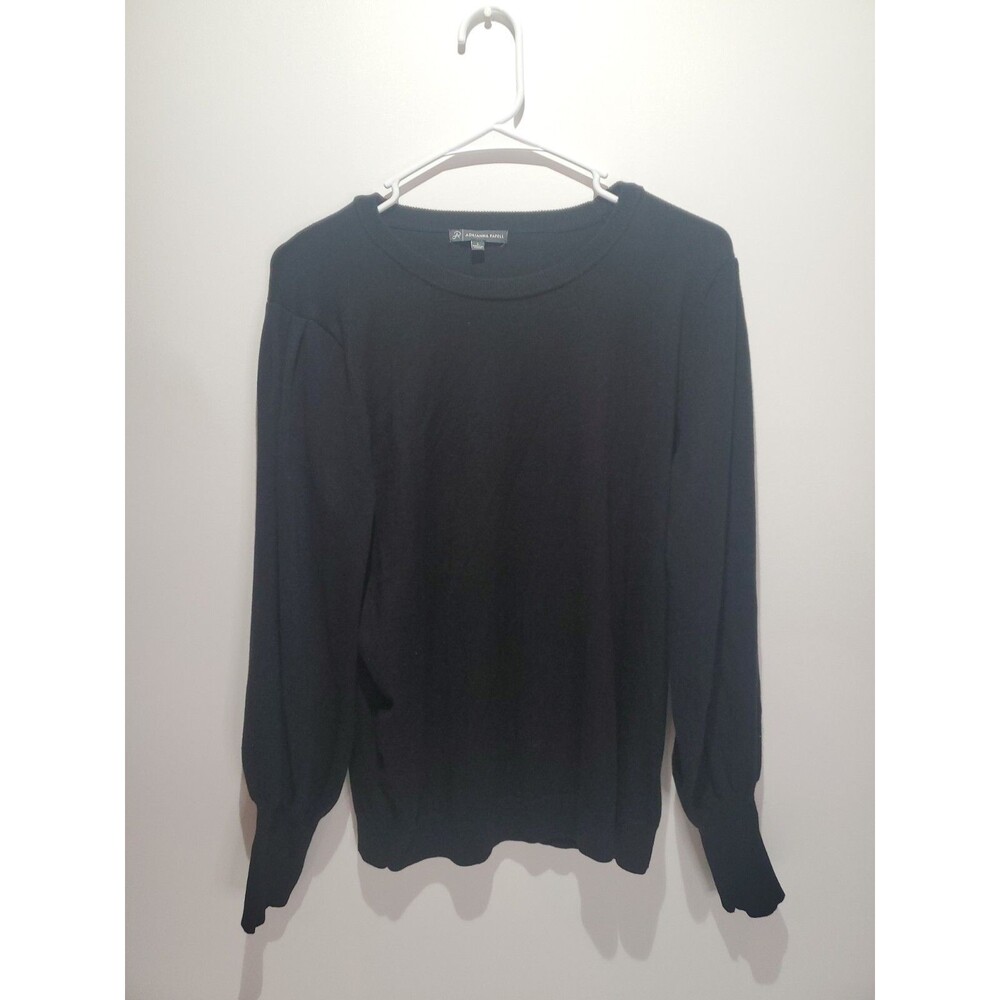 Adrianna Papell Women's Long Sleeve, Large, Solid Black